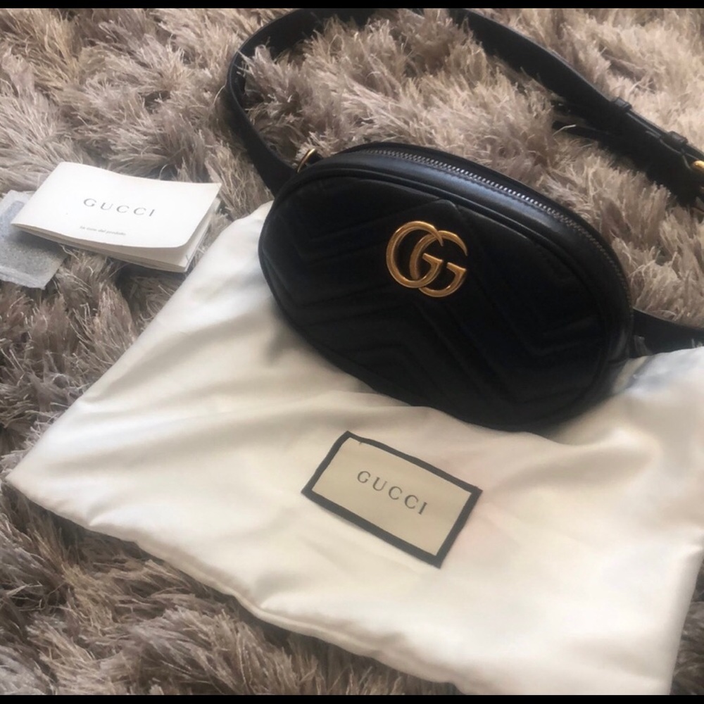 GG Marmont Matelassé Leather Belt Bag.